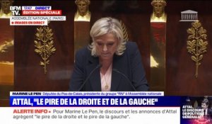 Marine Le Pen (RN) sur la déclaration de politique générale de Gabriel Attal: "Vous accommodez le pire de la droite et le pire de la gauche"
