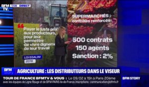Véronique Marchesseau (secrétaire générale de la Confédération paysanne): "Leclerc comme les autres supermarchés compressent les prix pour faire le plus de bénéfices possible"