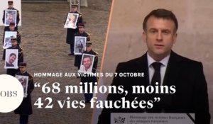 7 octobre en Israël : "Nous sommes 68 millions de Français endeuillés", dit Emmanuel Macron