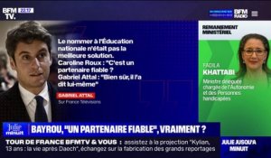 Remaniement: nommer François Bayrou à l'Éducation nationale n'était "pas la meilleure solution" pour Gabriel Attal