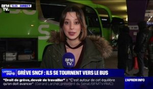 Grève SNCF: forte demande pour le bus à la gare routière de Bercy à Paris
