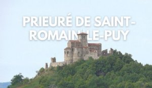 Vue aérienne du Prieuré de Saint Romain le Puy : monument historique depuis 1999