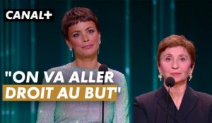 Bérénice Bejo et Ariane Ascaride après le discours de J. Godrèche - César 2024 - CANAL+