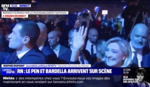 Européennes: l'arrivée de Jordan Bardella et Marine Le Pen pour le lancement de la campagne du Rassemblement National