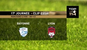 TOP 14 - Essai de Guillaume MARCHAND (LOU) - Aviron Bayonnais - LOU Rugby