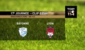 TOP 14 - Essai de Guillaume MARCHAND (LOU) - Aviron Bayonnais - LOU Rugby