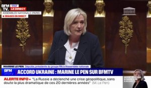 Marine Le Pen (RN) sur le soutien à l'Ukraine: "La France n'a pas à rougir de l'effort consenti"