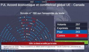 Le Sénat rejette le CETA et adopte un "accord de partenariat stratégique" avec le Canada