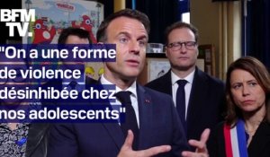 "Une forme de violence désinhibée chez nos adolescents": Emmanuel Macron s'exprime sur l'école