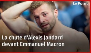 La chute du plongeur Alexis Jandard devant Emmanuel Macron lors de l’inauguration du centre aquatique des Jeux olympiques