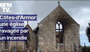 Côtes-d'Armor: les images d'une église ravagée par un incendie