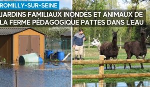Inondations dans les jardins familiaux et à la ferme pédagogique de Romilly-sur-Seine