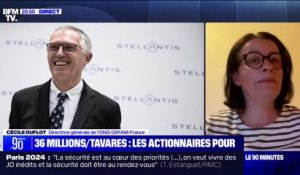 Cécile Duflot (directrice générale de l'ONG Oxfam France) sur le salaire de Carlos Tavares: "La part donnée à la rémunération des salariés a beaucoup moins crue que la part donnée à la rémunération des actionnaires"