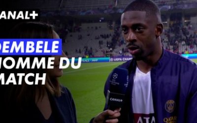 La réaction de l'homme du match Ousmane Dembélé après la qualification du PSG - FC Barcelone / PSG - Ligue des Champions 2023-24 (1/4 de finale retour)