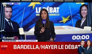Valérie Hayer et Jordan Bardella s'affronteront pour la première fois dans un débat à 20h50 ce soir sur BFMTV