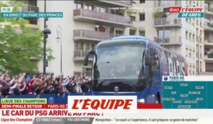 L'arrivée des joueurs du PSG au Parc des Princes - Foot - C1