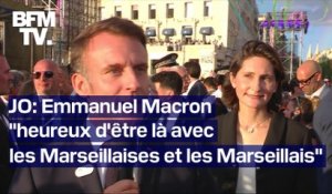 Flamme olympique: "Je suis heureux d'être là avec les Marseillaises et les Marseillais", déclare Emmanuel Macron