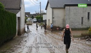 Gembloux: le petit village d'Ernage sous eau et dans la boue