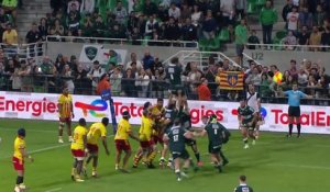 TOP 14 - Essai de Sam WHITELOCK (SP) - Section Paloise - USA Perpignan