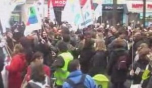 Manifestation des lycéens et des enseignants à Paris