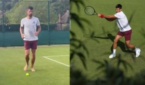 Wimbledon 2025 - Novak Djokovic s'entraîne déjà sur le gazon de Wimbledon !