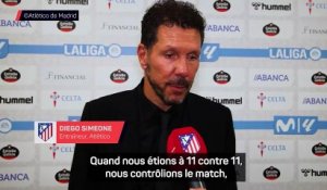 Simeone : « À 11 contre 11, nous contrôlions le match » - Foot - Liga