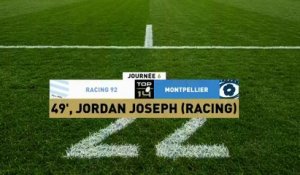 TOP 14 - Essai de Jordan JOSEPH (R92) - Racing 92 - Montpellier Hérault Rugby