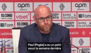 Monaco - Scuro évoque "au moins deux semaines de plus" d'absence pour Pogba