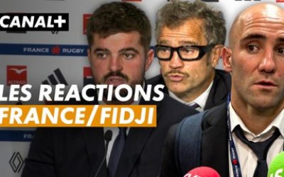 Les réactions de Fabien Galthié et ses joueurs après la victoire des Bleus face aux Fidji