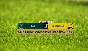 TOP 14 - Essai de Julian MONTOYA (SP) - Section Paloise - Stade Rochelais