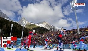 Le relais mixte français décroche la première médaille d'or de la France aux JO 2026 - JO 2026 - Biathlon