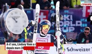 Sept ans après sa dernière victoire en Coupe du monde, Lindsey Vonn remporte la descente de Saint-Moritz à 41 ans - Ski - Coupe du monde de ski