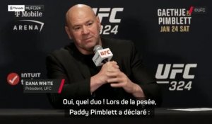UFC 324 - Dana White salue le menton “solide” de Pimblett et le combat “acharné”