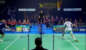 Toma Junior Popov donne l'avantage à la France en finale - Badminton - Euro par équipes (H)
