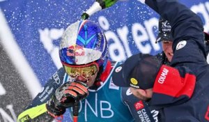 Alexis Pinturault fêté à l'arrivée de sa dernière course à Hafjell - Ski alpin - Coupe du monde (H)