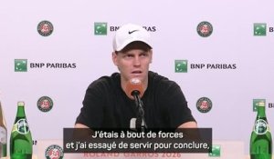 Roland-Garros - Sinner : "Je me suis pris un mur"