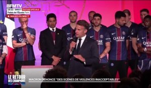 Victoire du PSG: "On a vu des scènes de violence inacceptables", dénonce Emmanuel Macron