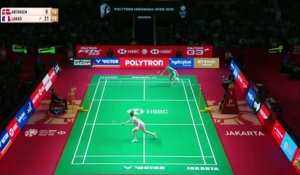 Alex Lanier soigne son entrée en lice à l’Open d’Indonésie face au numéro 2 mondial Anders Antonsen - Badminton