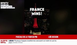 Mondial-2026: l'Empire Stade Building aux couleurs de la France après la victoire des Bleus face au Sénégal