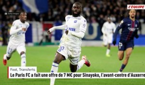 Le Paris FC a fait une offre de 7 M€ pour Sinayoko, l'avant-centre d'Auxerre - Foot