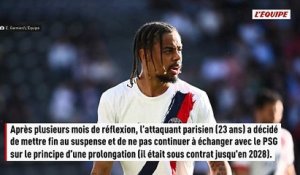 Mercato : en fin de contrat en 2028, Bradley Barcola ne prolongera pas au PSG - Foot - Transferts - PSG