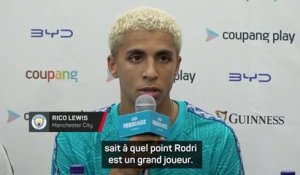 Man. City - Rico Lewis sur Rodri : "Les joueurs partent, les joueurs restent"