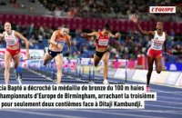 Laëticia Bapté remporte le bronze pour deux centièmes sur le 100m haies - Athlé - Championnats d'Europe