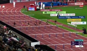 Record du meeting du 100 m haies féminin pour Masai Russell - Athlé - Ligue de diamant - Meeting de Lausanne (F)