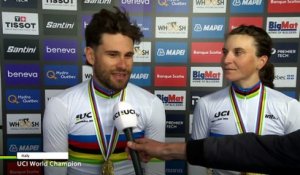 Championnats du Monde UCI Montréal 2026 - La réaction de l'équipe d'Italie après sa médaille d'or sur le Relais Mixte