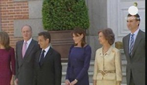 Le couple présidentiel français reçu par le roi Juan Carlos