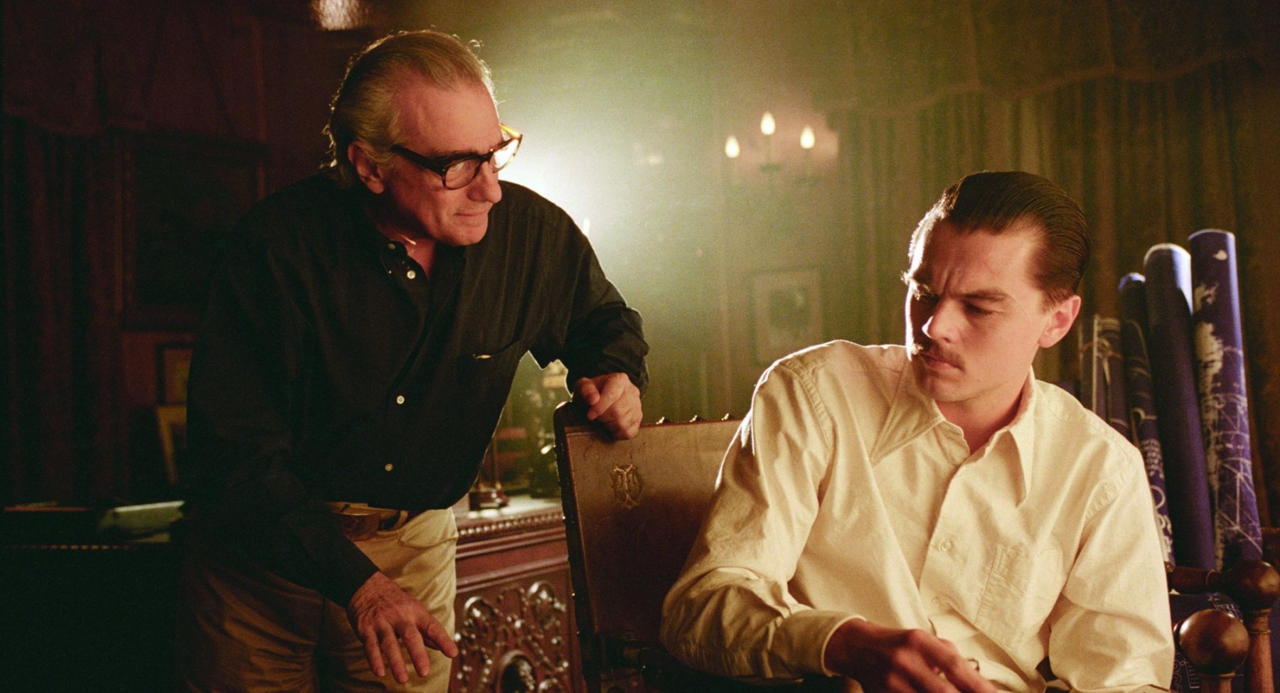 Martin Scorsese et Leonardo DiCaprio dans les coulisses du tournage du film 