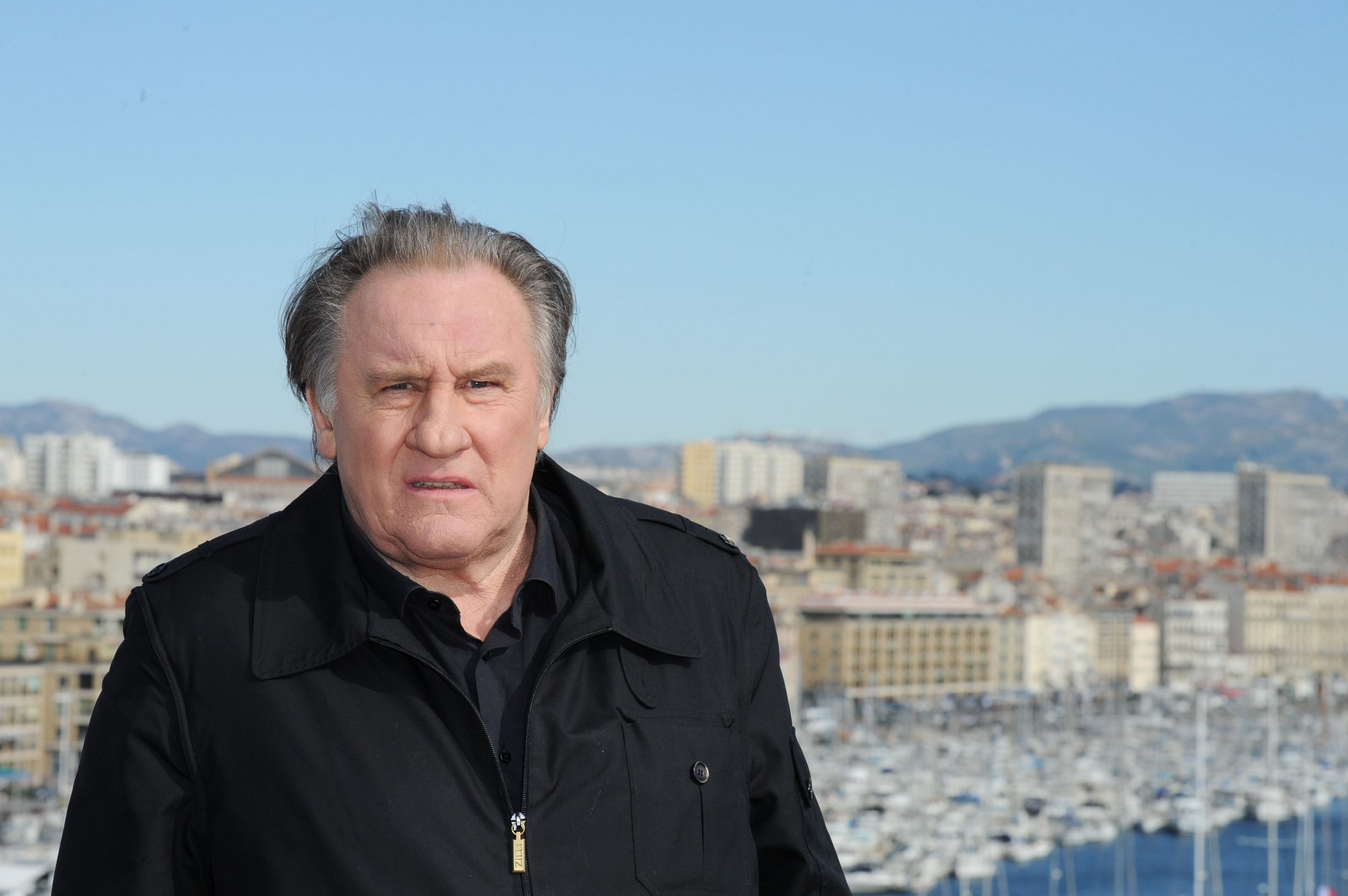 Gérard Depardieu lors de la promotion de la série 