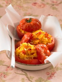 Tomates farcies à la polenta