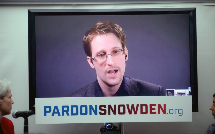 Edward Snowden lors d'une visio-conférence à New York, le 14 septembre 2016.